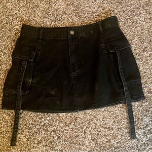 Black Mini Skirt with Pockets